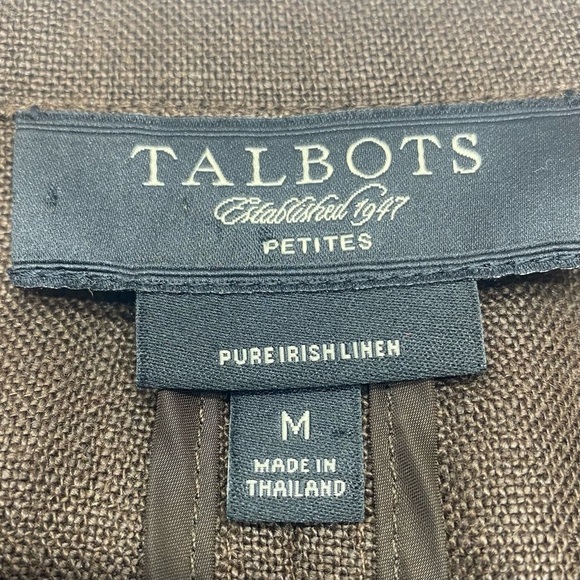 Talbots Pure Irish Linen Dark Brown Open Jacket Women’s MP LIGHTWEIGHT LUXURY - Picture 3 of 12